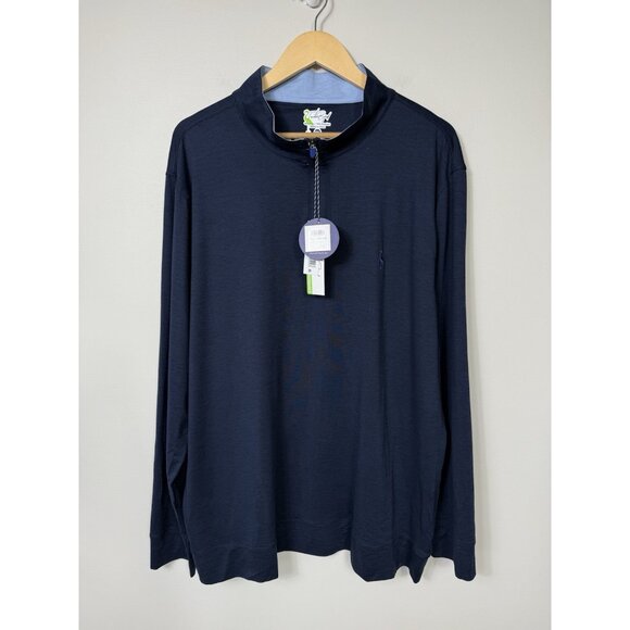 Tailor Byrd Sport Mens XXL Navy Blue 1/4 Zip Golf Long Sleeve Modal Pullover NWT - Picture 1 of 11
